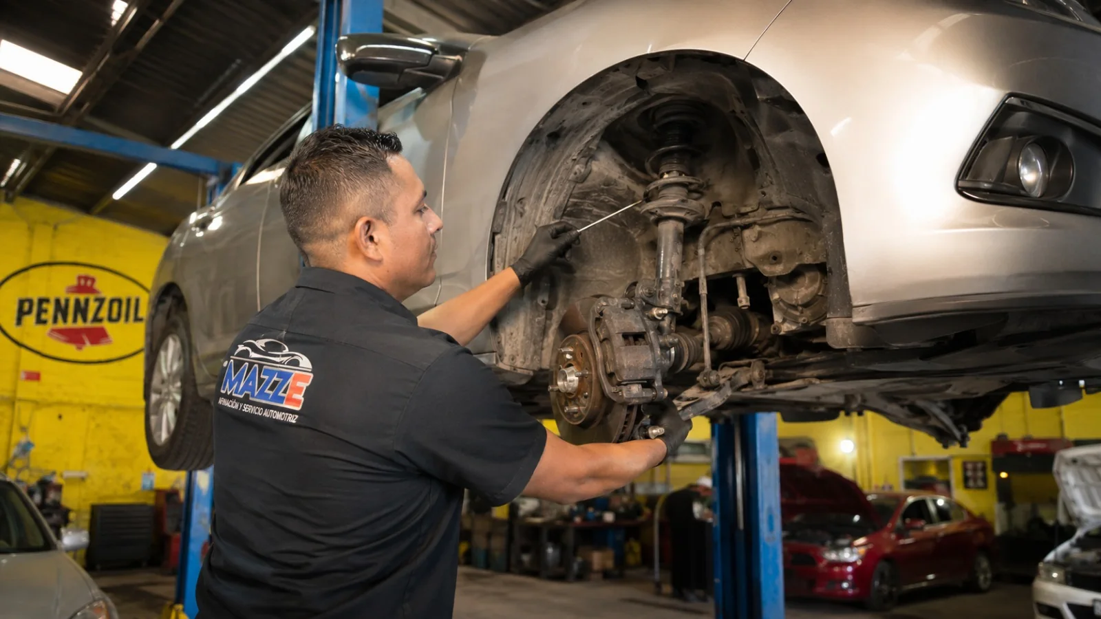 Revisión de suspensión automotriz